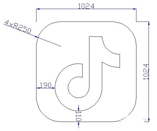 用CAD設(shè)計(jì)一個抖音logo