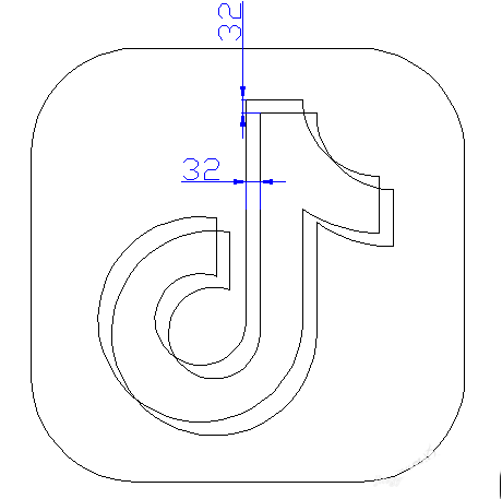 用CAD設(shè)計(jì)一個抖音logo